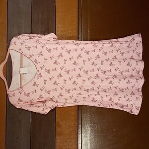 NWOT Cozy Couture XL Pink With Polka Dot Bows Short Sleeve nightshirt